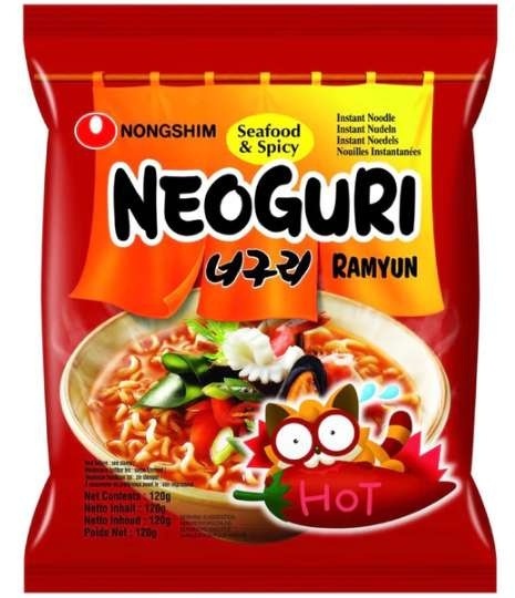 농심 너구리 매운맛 Instant Noodles Neoguri Ramyun Hot (120g/20)
