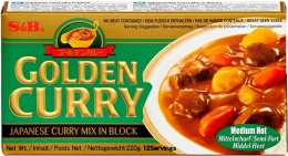 Mieszanka Golden Curry w bloku o średniej ostrości, S&B (220g/20)