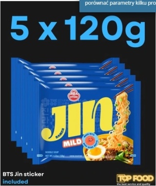Ramen koreański, Jin Mild Multipack,, Ottogi (120gx5)_BTS edition