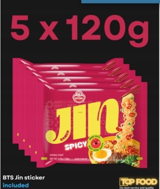 Ramen koreański, Jin Spicy Multipack, Ottogi (120gx5)_BTS edition